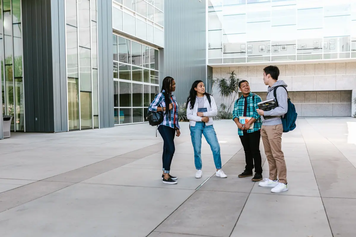 University students studying together